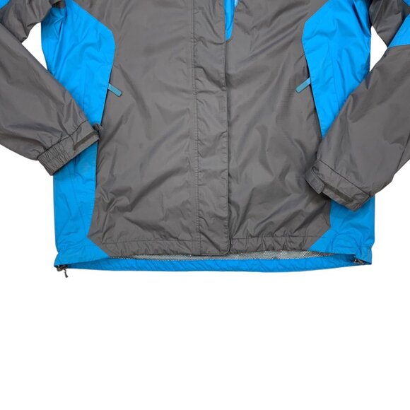 Helly Hansen Packable Windbreaker Jacket M Blue Gray Hooded Colorblock Gorpcore - Picture 10 of 12